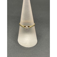 Ladies 9ct Yellow Gold Single Diamond Ring