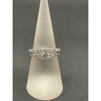 Ladies 18ct White Gold Diamond Double Ring