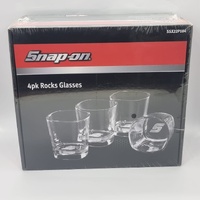 Snap-On 4 Pack Rounded Square Rocks Glasses SSX22P104 Premium Drinkware Set