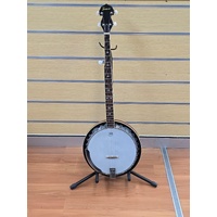 Tennessee 5 String Banjo Bluegrass Style with Extra Remo Head and Banjo Strap
