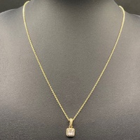 Ladies 14ct Yellow Gold Pandora Oval Link Necklace & CZ Pendant