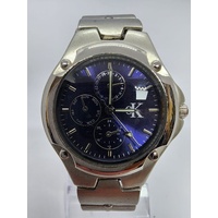 Calvin Klein CK Unisex Silver Watch Blue Dial Multi Function Display