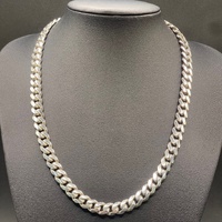 Mens 925 Sterling Silver Curb Link Necklace
