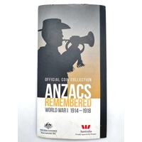 Royal Australian Mint ANZACS Remembered WWI 1914-1918 Official Coin Collection