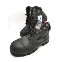 Steel Blue Mens Parkes Zip Safety Boots with Scuff Cap 312658 Black Size 10