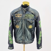 Icon Moto Strongarm 7 Denim and Leather Mens Motorcycle Jacket Size L