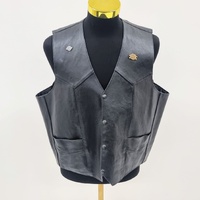 Himalaya Motorbike Wear Leather Vest Size 48 Classic Black Biker Riding Gear