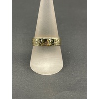 Mens 9ct Yellow Gold Wave Pattern Ring
