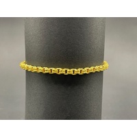 Unisex 23ct Yellow Gold Box Link Bracelet