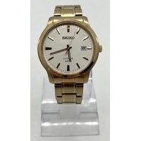 Seiko Sapphire Glass 100M Water Resistant Mens Watch 7N42-0GE0 Gold Tone