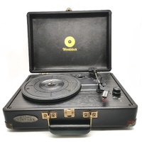 MBeat Woodstock Portable Record Player 33 45 78 RPM Vintage Turntable