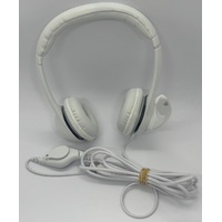 Logitech USB Wired Computer Headset White Noise Cancelling Microphone