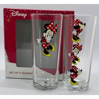 Disney Minnie Mouse Set of 2 Drinking Glasses 325ml Classic Cartoon Glassware
