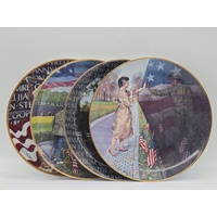 Franklin Mint Vietnam War Plate Set 4x Porcelain 24K Gold with COA