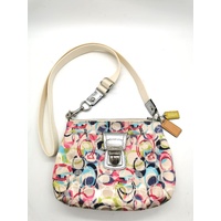COACH Signature Stamped Poppy Multi Coloured Swingpack Crossbody Bag