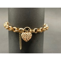 Ladies 9ct Rose Gold Belcher Link Bracelet
