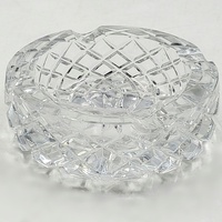 Unbranded Clear Cut Glass Ashtray Round Decorative Smoking