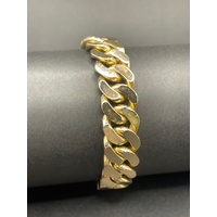 Mens 15ct Yellow Gold Curb Link Bracelet