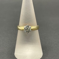 Ladies 18ct Yellow Gold Solitaire Diamond Ring