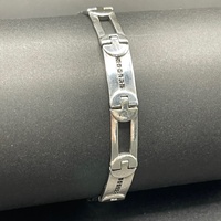 Mens 925 Sterling Silver Fancy Link Bracelet