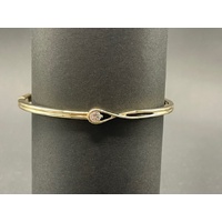 Ladies 14ct Yellow Gold Pandora Infinite Diamond Bangle