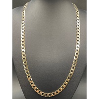 Mens 9ct Yellow Gold Curb Link Necklace