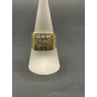 Mens 18ct Yellow Gold Diamond Ring