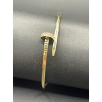 Ladies 18ct Yellow Gold Round Bangle