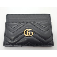 Gucci GG Marmont Black Leather Card Holder Authentic Designer Wallet