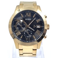 Guess W0668G8 Atlas Gold Stainless Steel Chronograph Black Dial Mens Watch