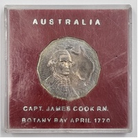 1970 Australian 50 Cent Coin Capt. James Cook R.N. Botany Bay April 1770 