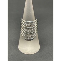 Ladies 9ct White Gold 7 Layer Diamond Ring
