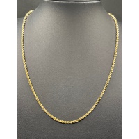 Ladies 9ct Yellow Gold Twist Rope Necklace
