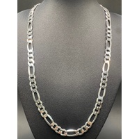 Mens 925 Sterling Silver Figaro Link Necklace