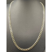 Unisex 9ct Yellow Gold Silver Filled Curb Link Necklace