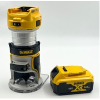 DeWalt DCW600 8mm XR Brushless Laminate Trimmer Router and 5.0Ah Battery
