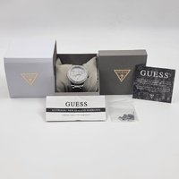 GUESS Ladies Silver Tone Triangle Dial Analog Watch GW0605L1 Stylish Chic