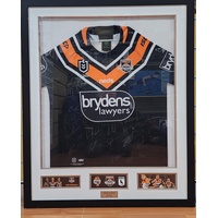 NRL Wests Tigers 2000-2019 Signed and Framed 20 Year Anniversary Jersey