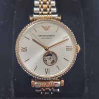 Emporio Armani Ladies Gianni T-Bar Automatic Watch AR60019 Two Tone