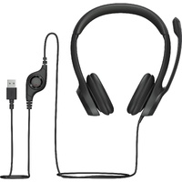 Logitech H390 USB Computer Headset Black Noise Cancelling Mic PC Mac
