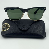 Ray-Ban Clubmaster Oversized RB4175 Matte Black Gold Green Sunglasses