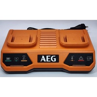 AEG A18DPC 18V Dual Charger with 5.0Ah and 8.0Ah Batteries Fast Charge