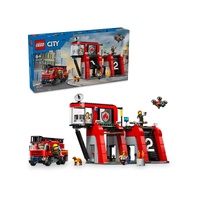 LEGO City Fire Station with Fire Truck 60414 843 Pieces for Ages 6+