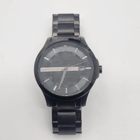 Armani Exchange Three Hand Date Black Stainless Steel Watch AX7101 and Bracelet