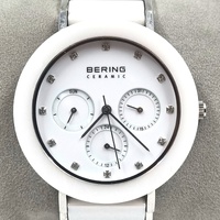 Bering Womens Ceramic Chronograph Quartz Silver White Watch 11438-754