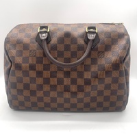 Louis Vuitton Speedy 30 Handbag Damier Ebene Canvas Genuine with COA