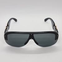 Versace Medusa Biggie 4391 Shield Sunglasses Black Dark Grey Made in Italy
