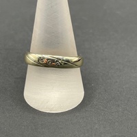 Mens 9ct Yellow Gold Diamond Ring