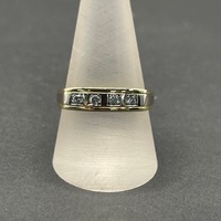 Mens 18ct Two Tone Gold Diamond Band Ring