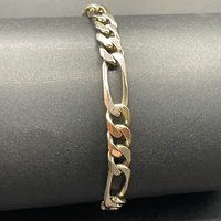 Mens 9ct Yellow Gold Figaro Link Bracelet